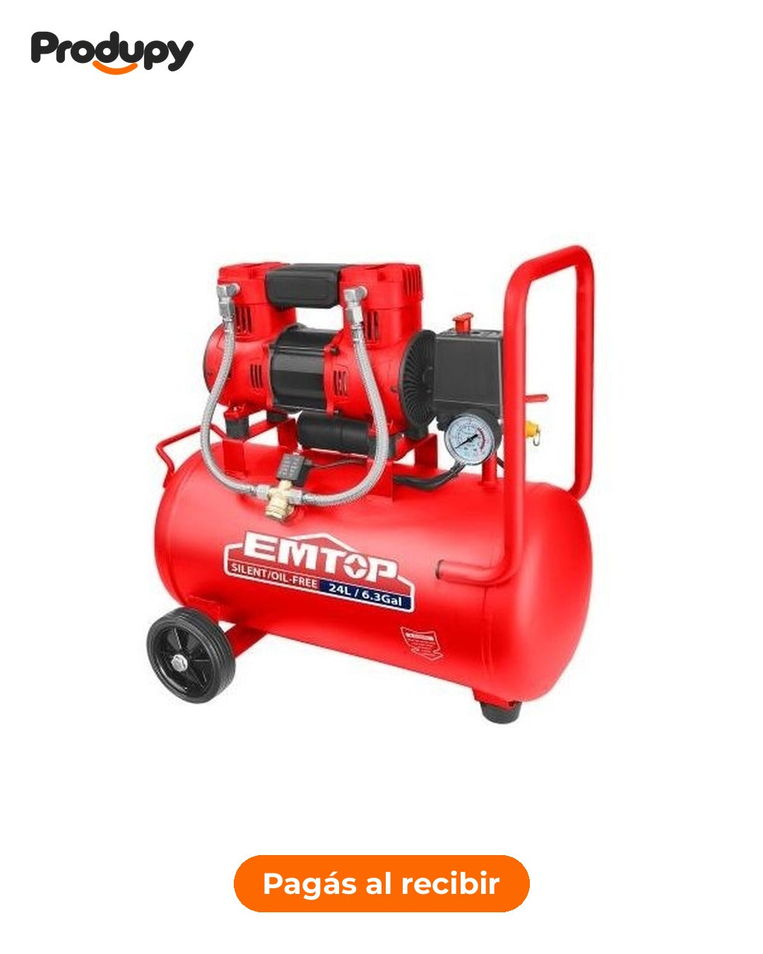 Compresor de aire sin aceite Emtop 24 L 1,5 HP 1100 W (EACPS15243)