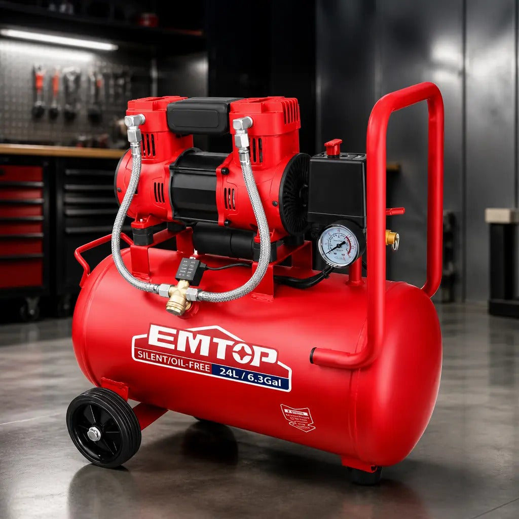 Compresor de aire sin aceite Emtop 24 L 1,5 HP 1100 W (EACPS15243)