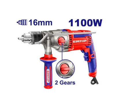 Taladro percutor Emtop 1100 W mandril 16 mm (EMDL21101)